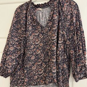 Floral V-Neck Women's Top